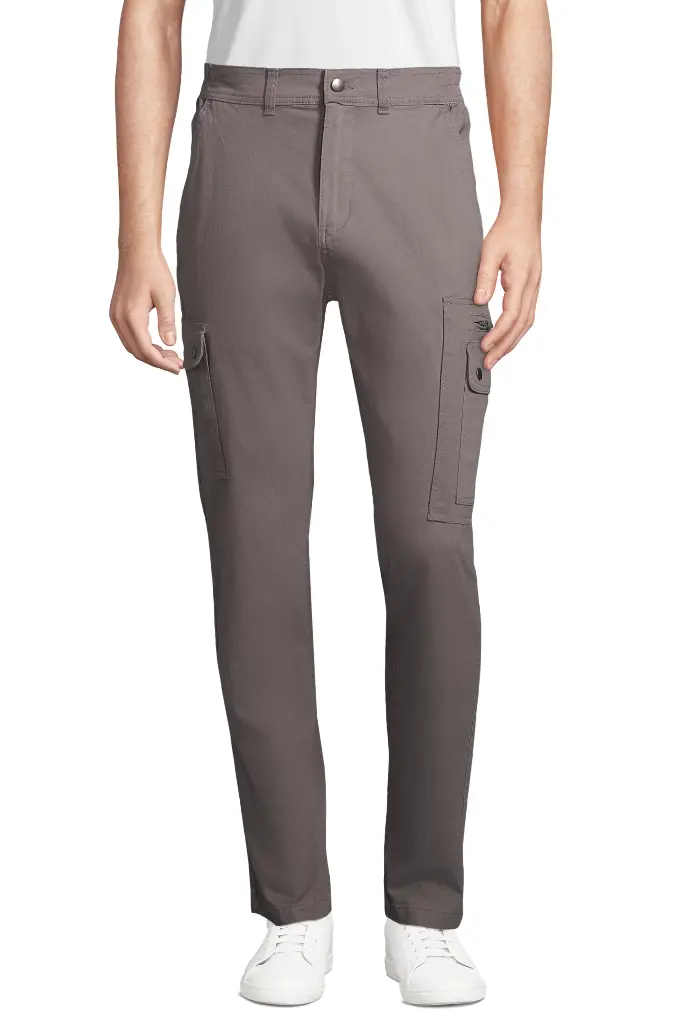 Męskie spodnie Docker z elastycznym pasem - Dark Grey (Solid)