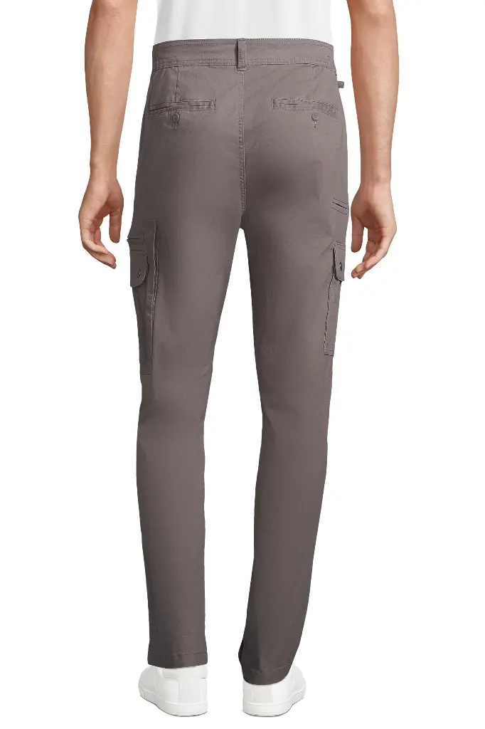 Męskie spodnie Docker z elastycznym pasem - Dark Grey (Solid)