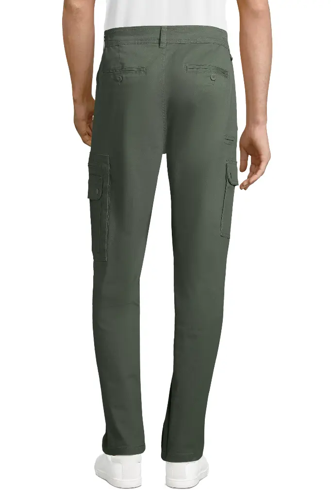 Męskie spodnie Docker z elastycznym pasem - Forest Green