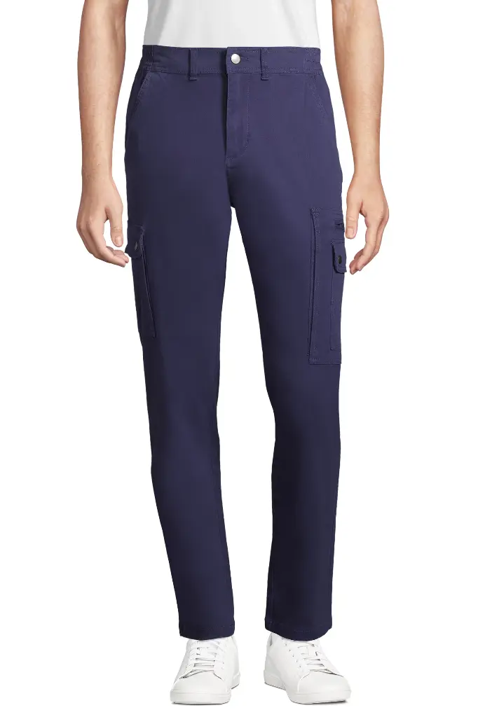 Męskie spodnie Docker z elastycznym pasem - Navy