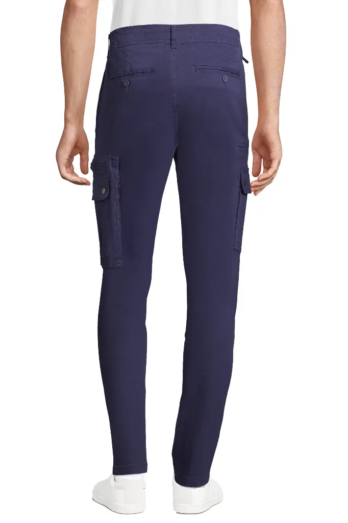 Męskie spodnie Docker z elastycznym pasem - Navy