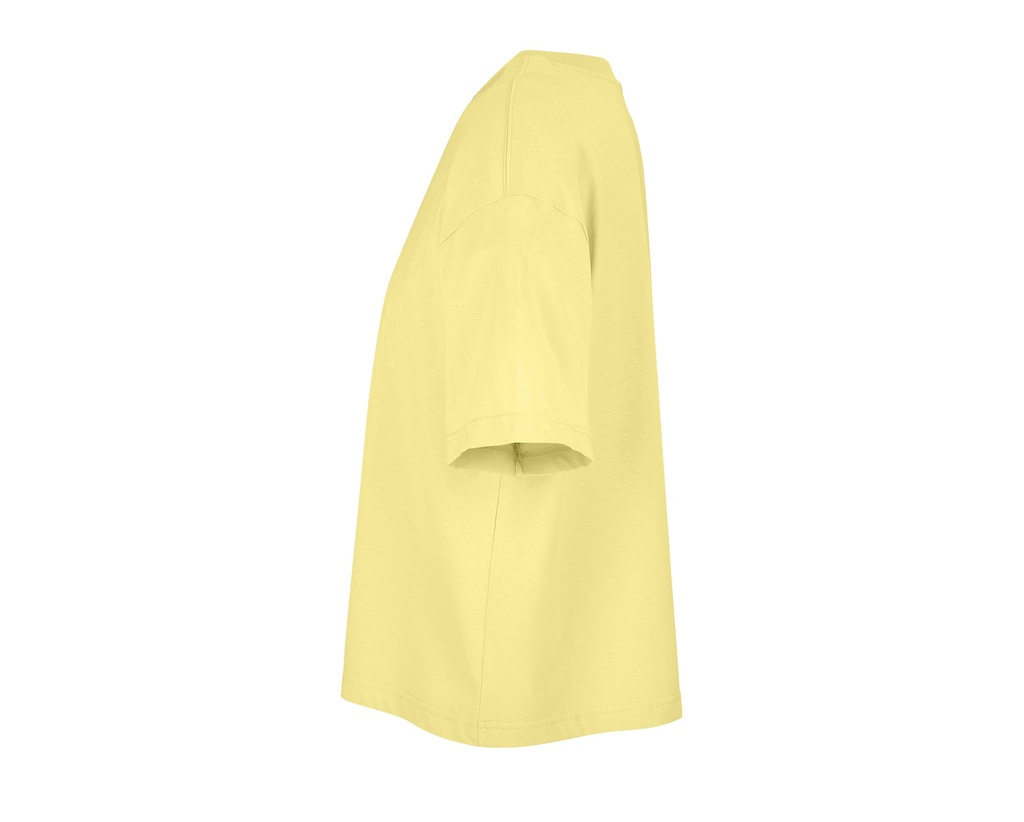 Damski T-shirt Oversize z Bawełny Organicznej - Light Yellow