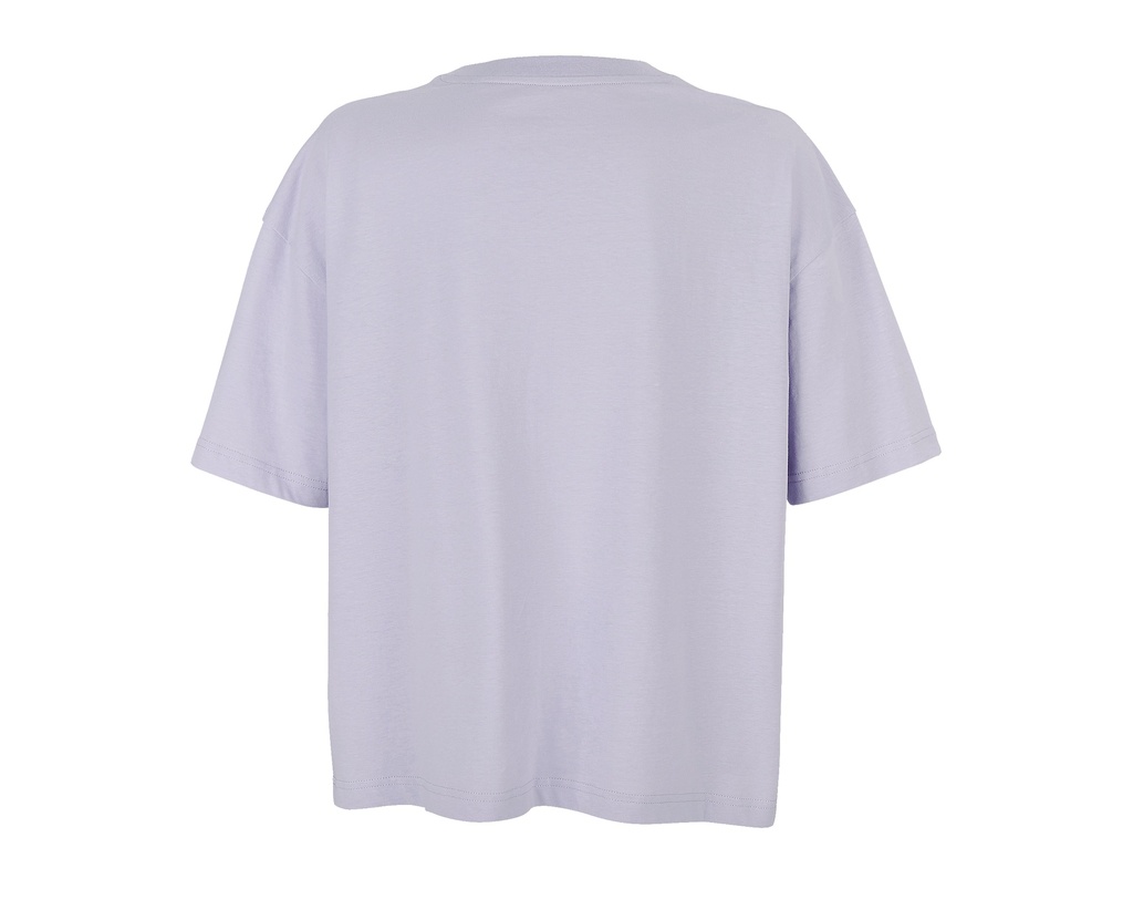 Damski T-shirt Oversize z Bawełny Organicznej - Lilac