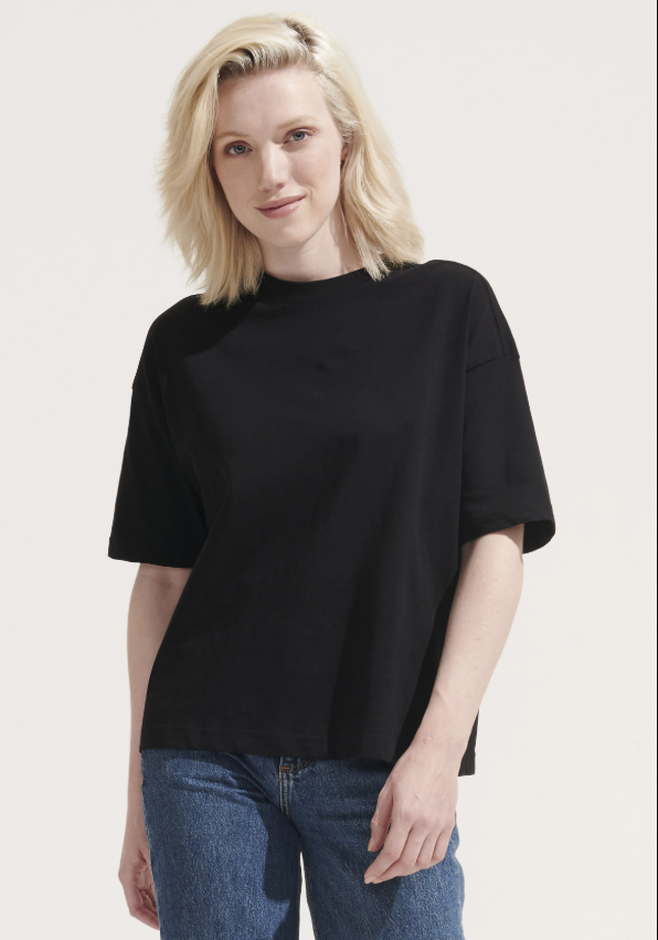 Damski T-shirt Oversize z Bawełny Organicznej - Linen