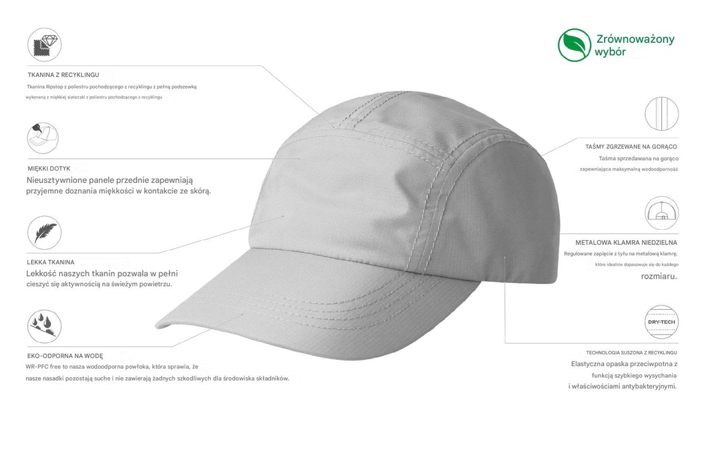 Czapka Rainy z recyklingu - Grey