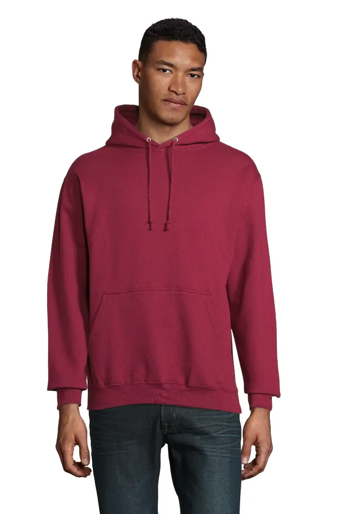 Bluza z kapturem unisex z kieszenią kangurką - Burgundy