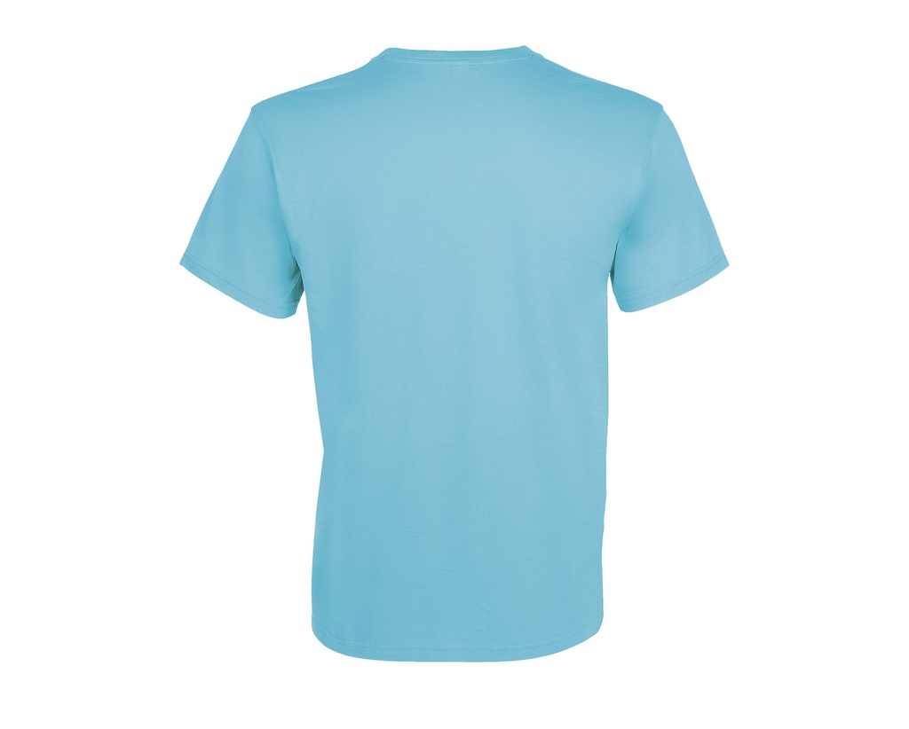 T-Shirt z Dekoltem V, Krótki Rękaw - Atoll Blue