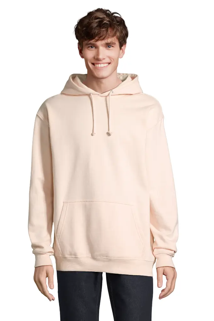 Bluza z kapturem unisex z kieszenią kangurką - Creamy Pink