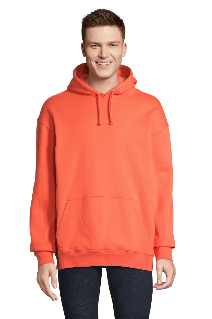 Bluza z kapturem unisex z kieszenią kangurką - Pop Orange