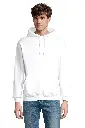 Bluza z kapturem unisex z kieszenią kangurką - White