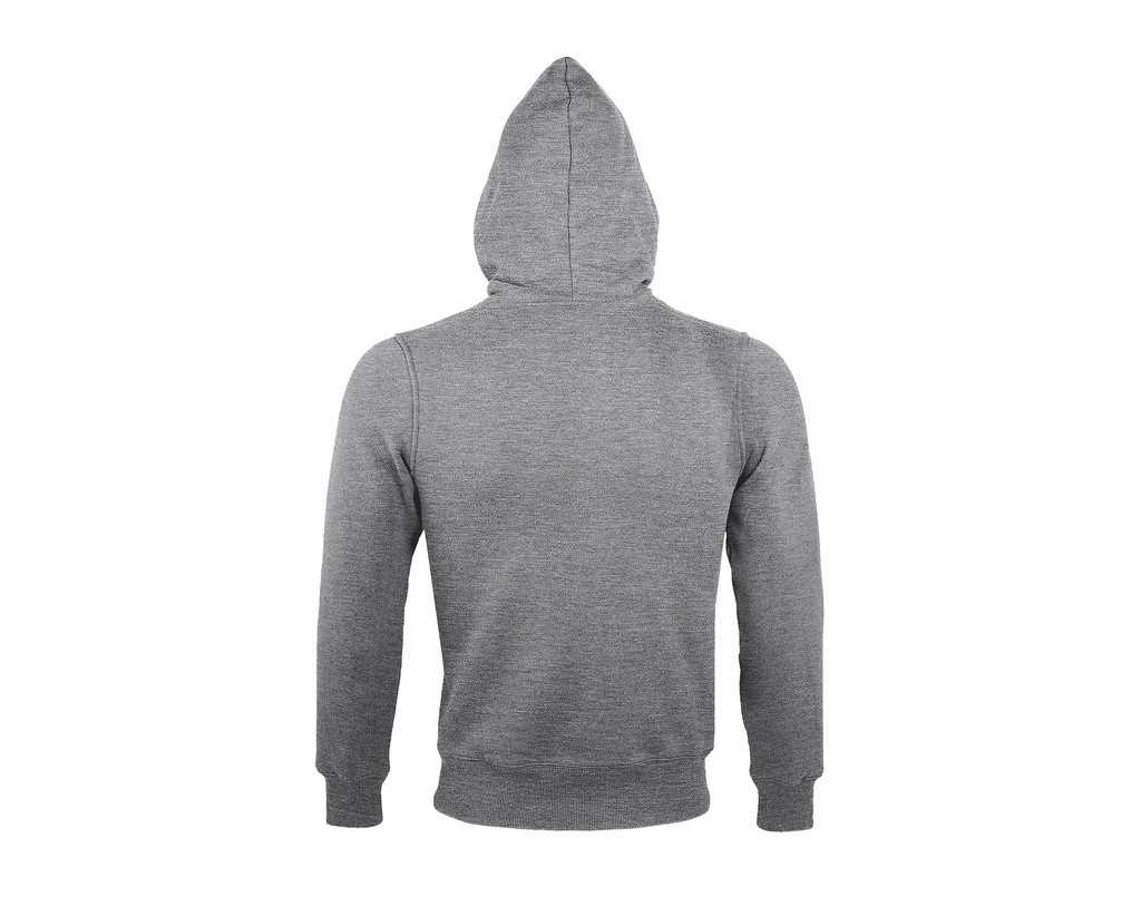 Bluza Slim z Kapturem i Sherpą Zapinana na Zamek - Grey Melange