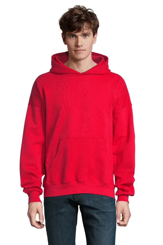 Bluza unisex oversize z kapturem - Bright Red