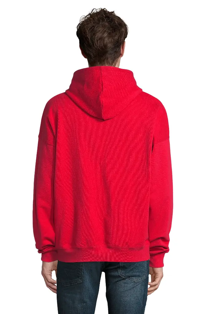 Bluza unisex oversize z kapturem - Bright Red