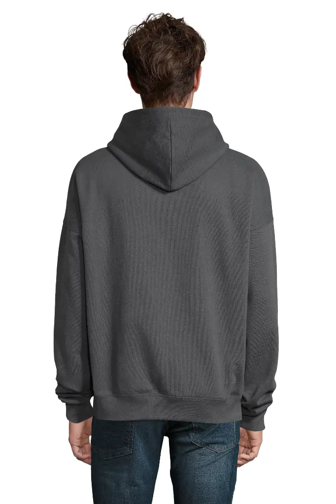 Bluza unisex oversize z kapturem - Mouse Grey (Solid)