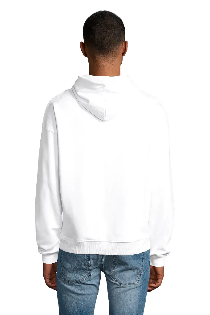 Bluza unisex oversize z kapturem - White
