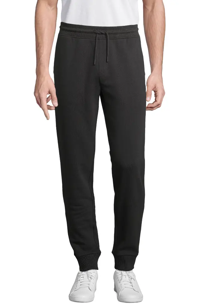 Unisex spodnie dresowe slim z polaru - Black