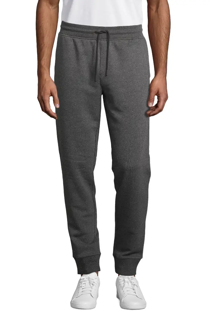 Unisex spodnie dresowe slim z polaru - Charcoal Melange