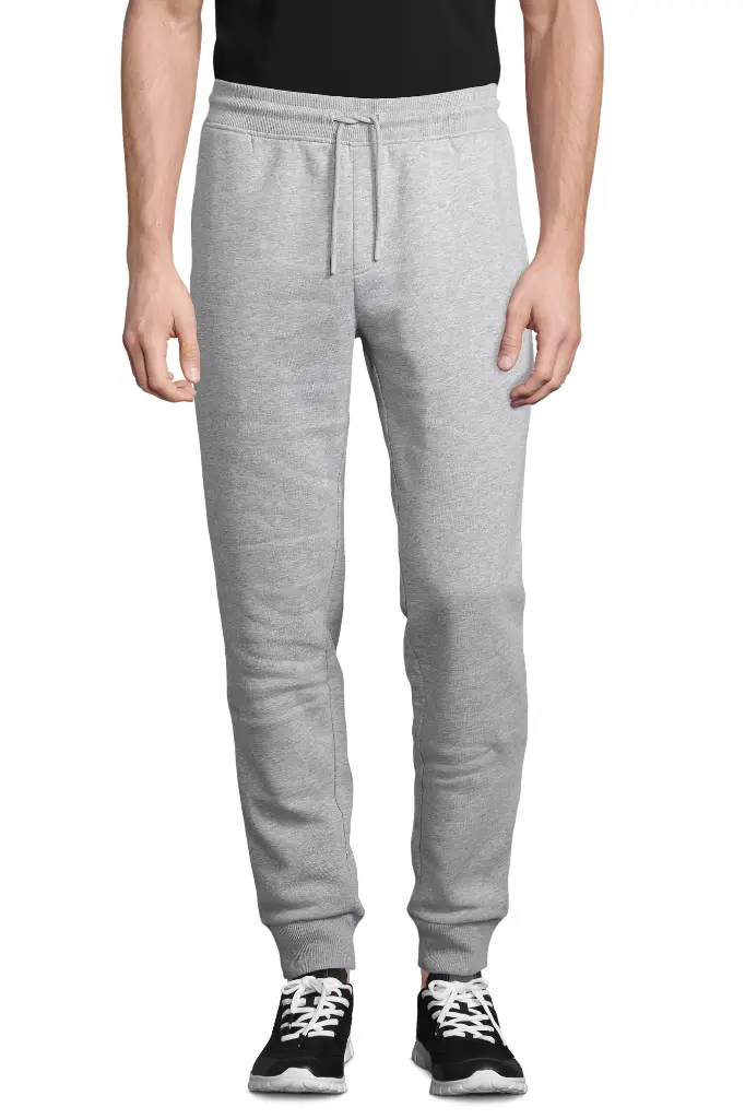 Unisex spodnie dresowe slim z polaru - Grey Melange