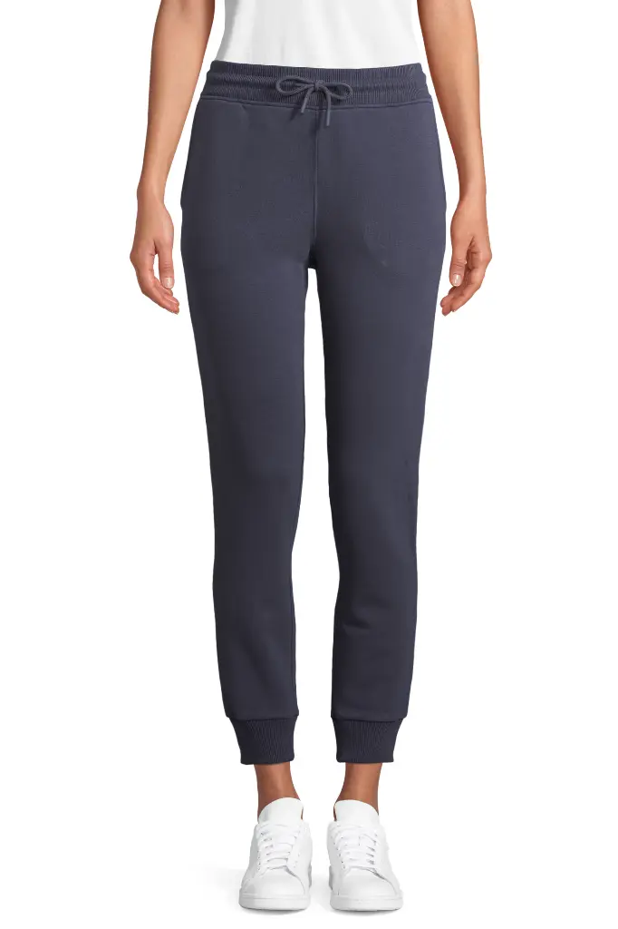 Damskie spodnie dresowe slim z kieszeniami - French Navy