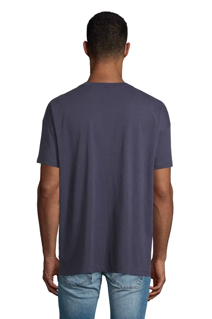 T-shirt męski oversize z bawełny organicznej - French Navy