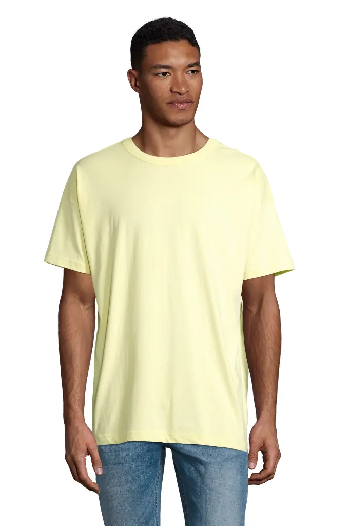 T-shirt męski oversize z bawełny organicznej - Light Yellow