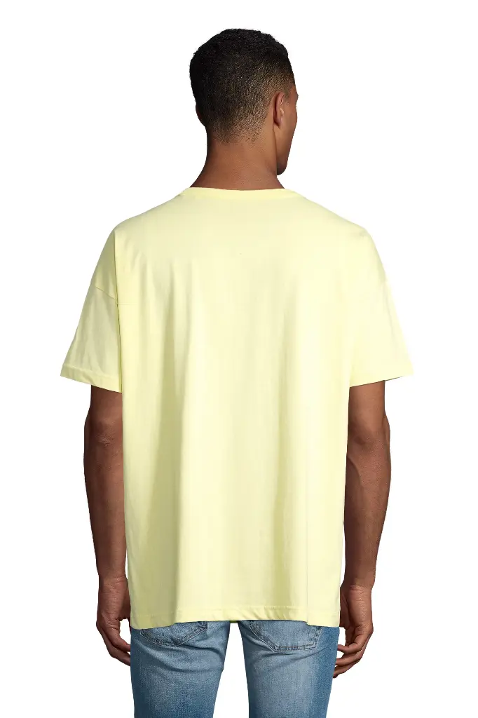 T-shirt męski oversize z bawełny organicznej - Light Yellow