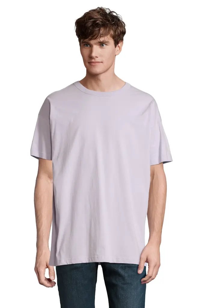 T-shirt męski oversize z bawełny organicznej - Lilac