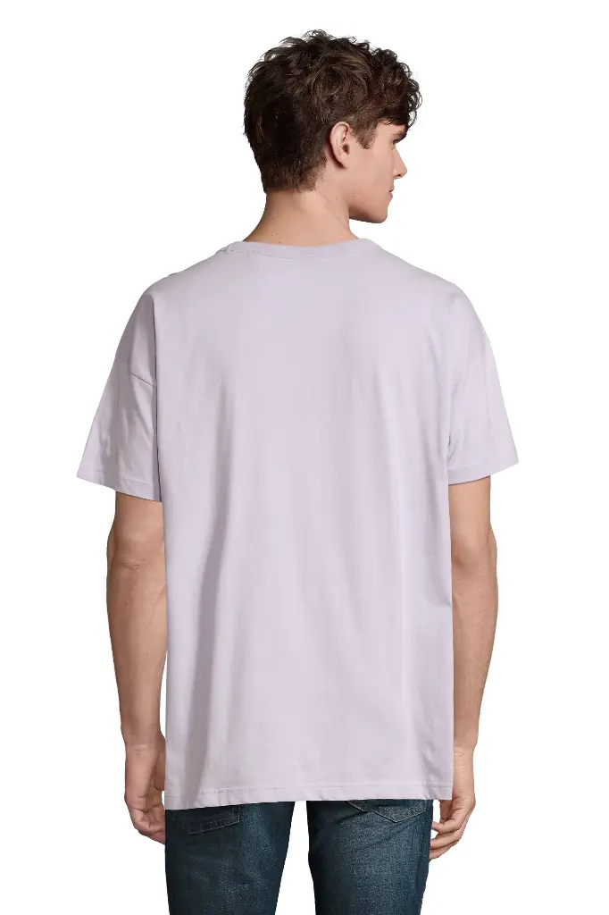 T-shirt męski oversize z bawełny organicznej - Lilac