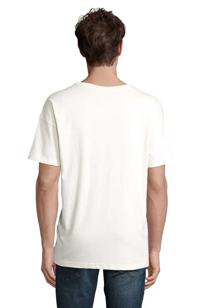 T-shirt męski oversize z bawełny organicznej - Off White