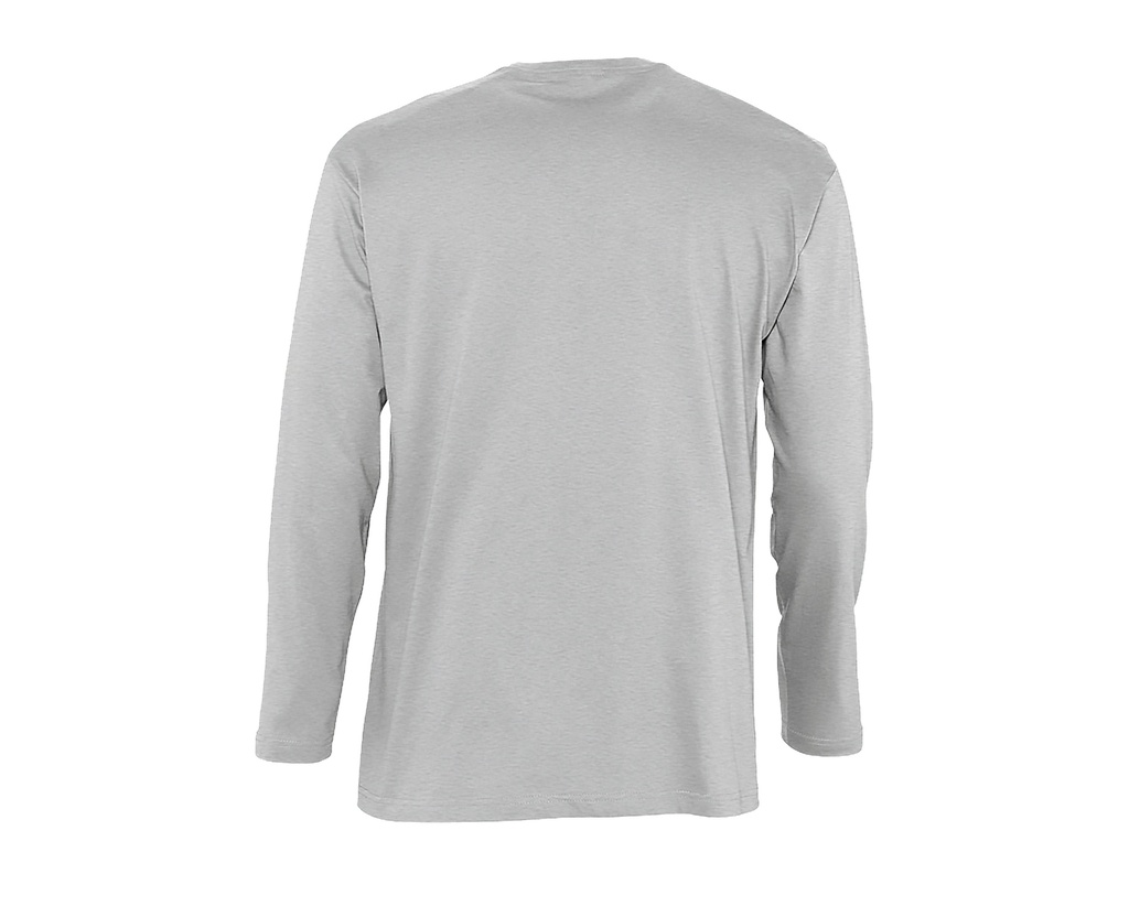 T-Shirt Klasyczny z Długim Rękawem - Grey Melange