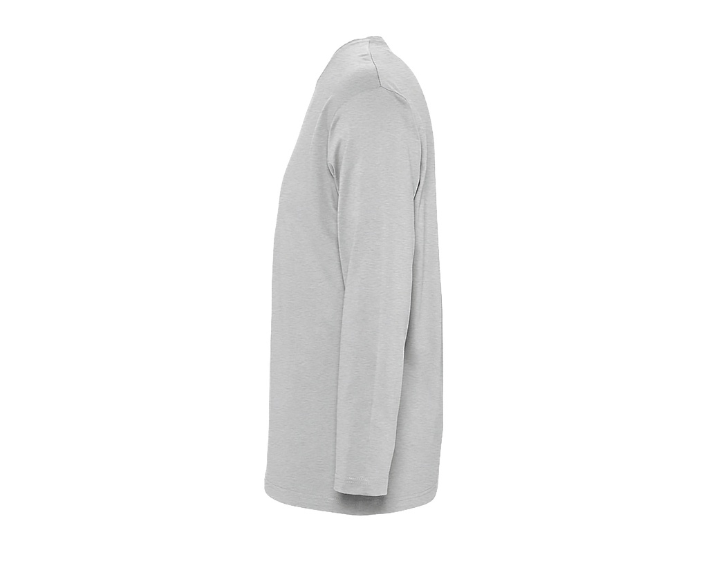 T-Shirt Klasyczny z Długim Rękawem - Grey Melange