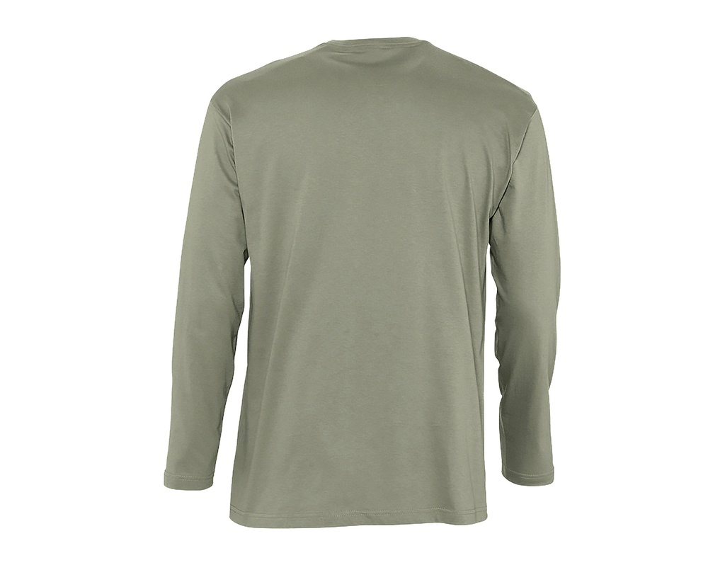 T-Shirt Klasyczny z Długim Rękawem - Khaki