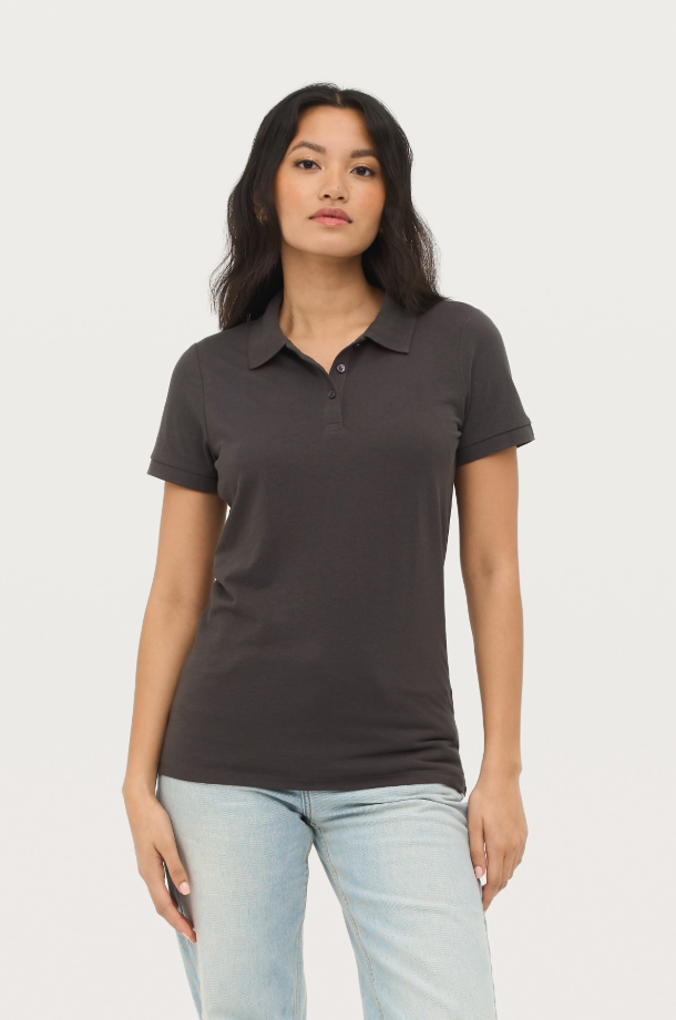 Damska koszulka polo klasyczna, krótki rękaw - Dark Purple