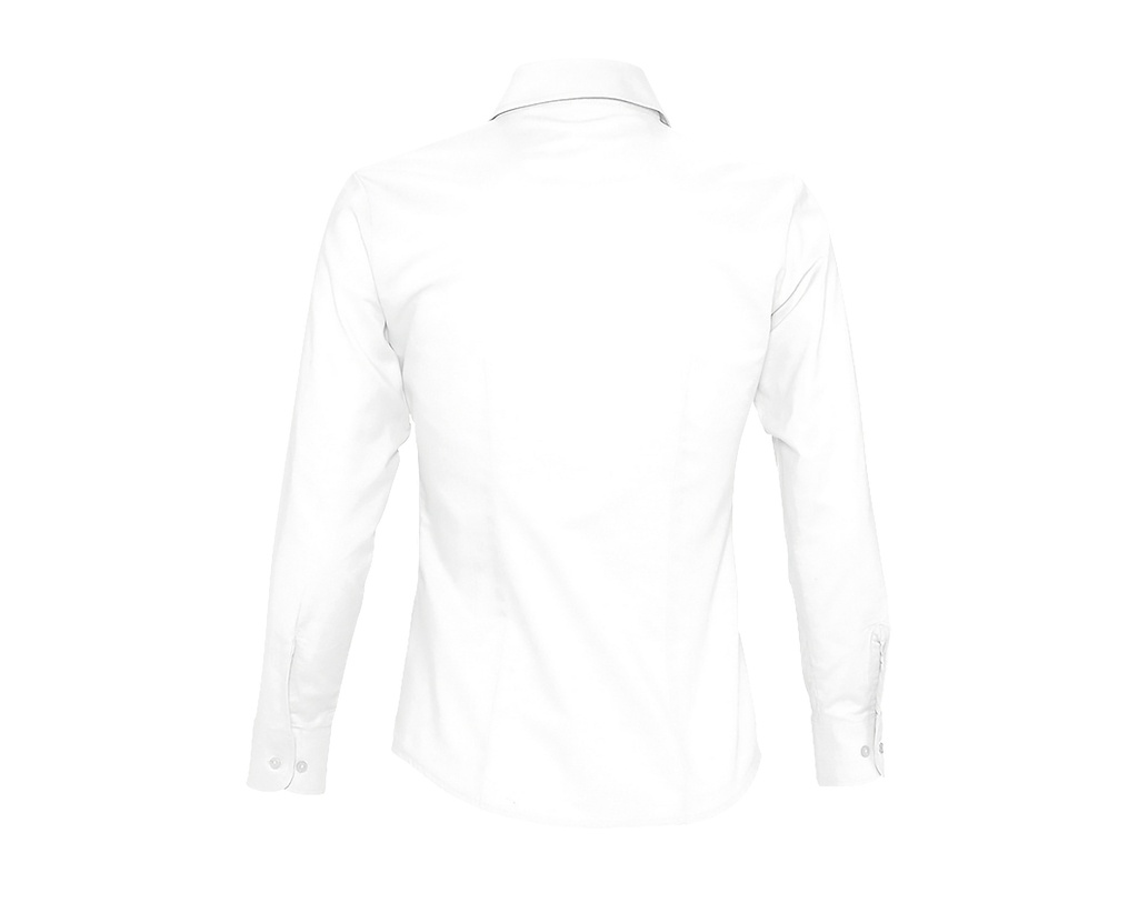Damska koszula oxford z długim rękawem - White