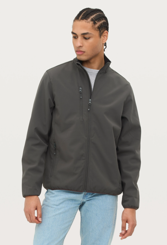 Męska kurtka softshellowa z polarem - Charcoal Grey (Solid)