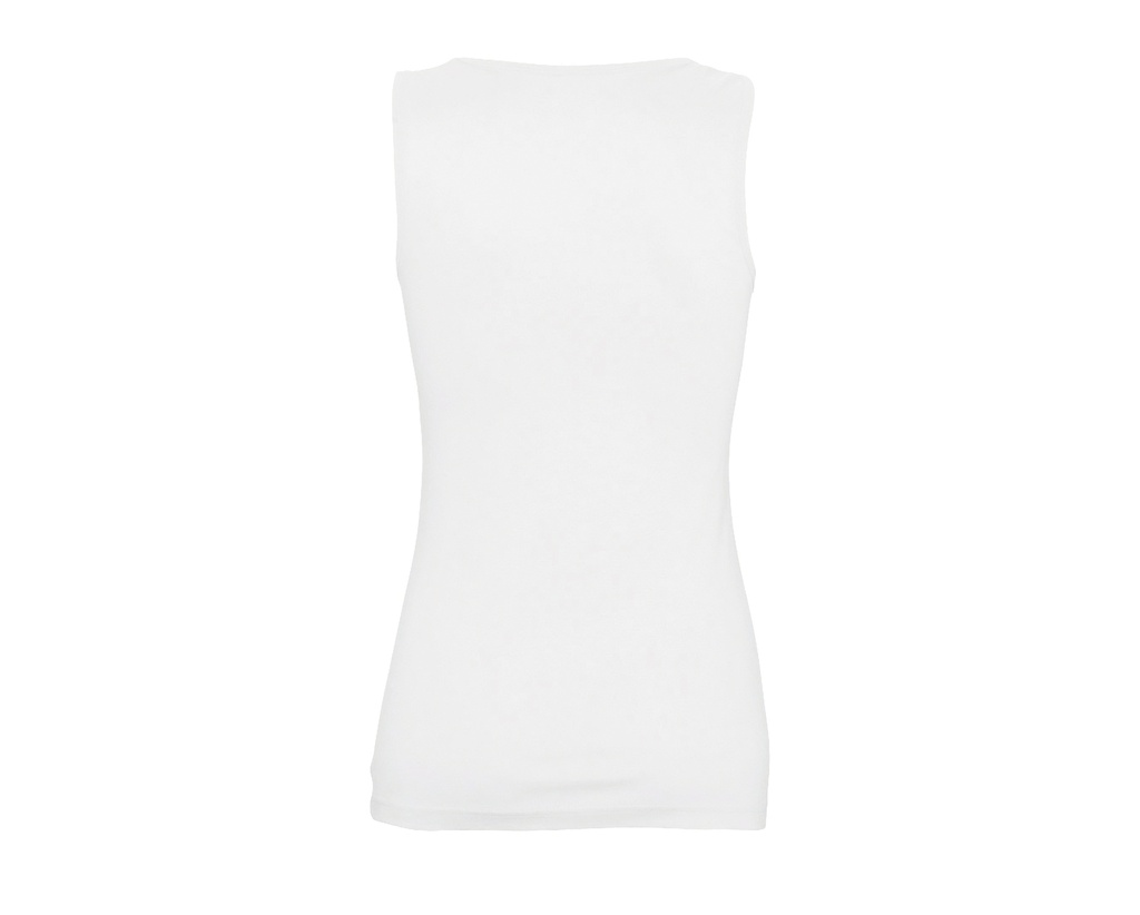 Długa dopasowana koszulka bez rękawów - White