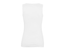Długa dopasowana koszulka bez rękawów - White