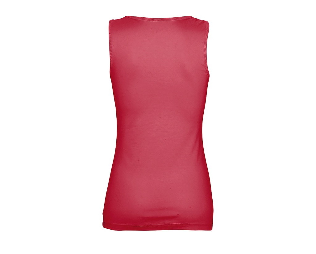 Długa dopasowana koszulka bez rękawów - Red