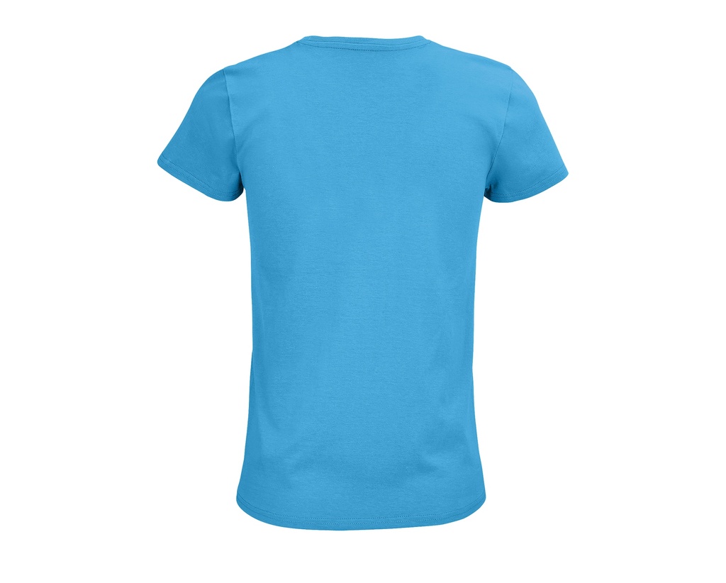 Damski t-shirt bawełniany z okrągłym dekoltem - Aqua