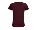 Damski t-shirt bawełniany z okrągłym dekoltem - Burgundy