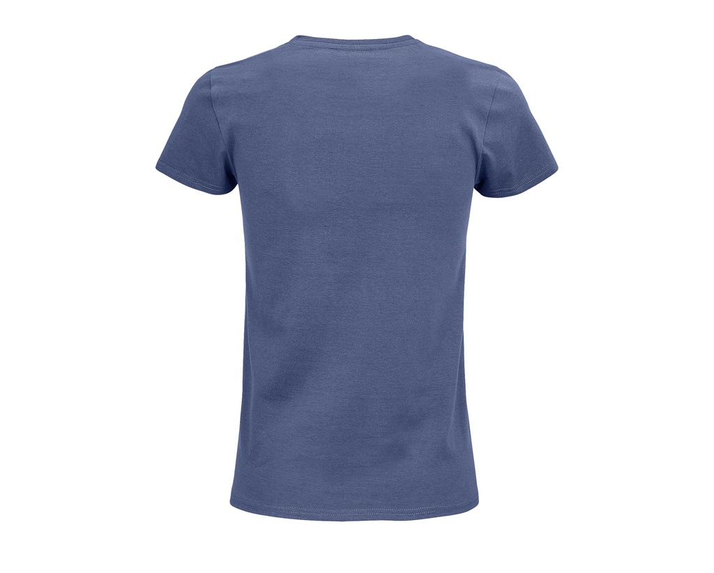 Damski t-shirt bawełniany z okrągłym dekoltem - Denim