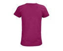 Damski t-shirt bawełniany z okrągłym dekoltem - Fuchsia