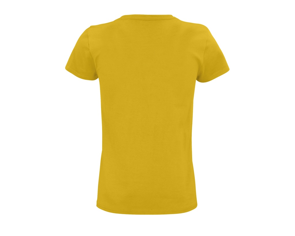 Damski t-shirt bawełniany z okrągłym dekoltem - Gold