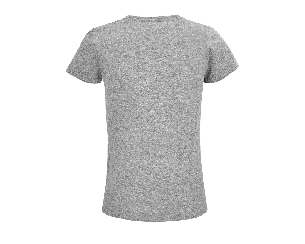 Damski t-shirt bawełniany z okrągłym dekoltem - Grey Melange