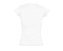 Damski T-shirt Slim z Dekoltem V - White