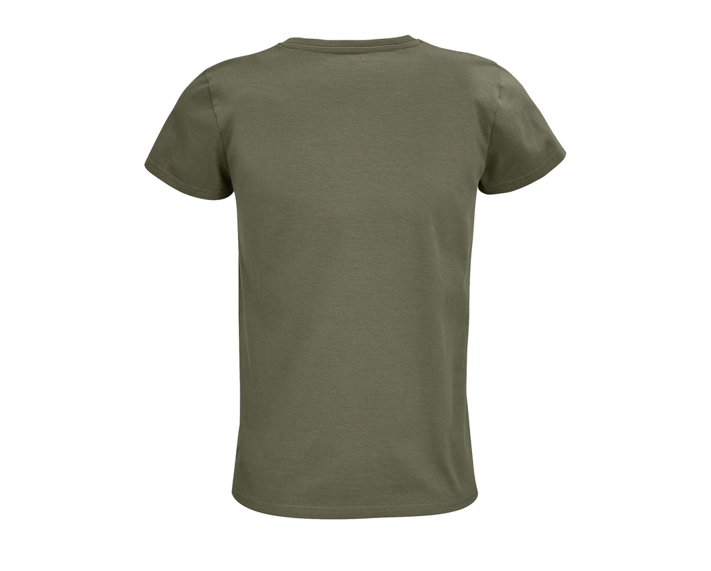 Damski t-shirt bawełniany z okrągłym dekoltem - Khaki