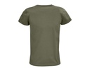 Damski t-shirt bawełniany z okrągłym dekoltem - Khaki