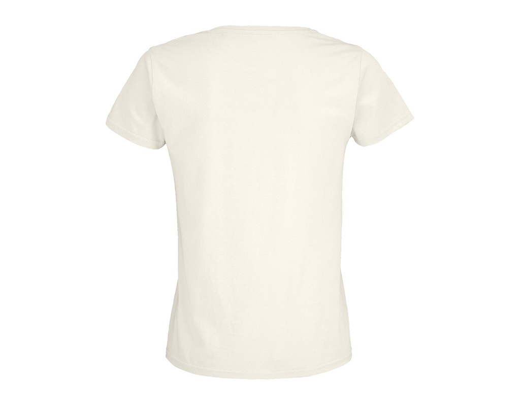 Damski t-shirt bawełniany z okrągłym dekoltem - Off White