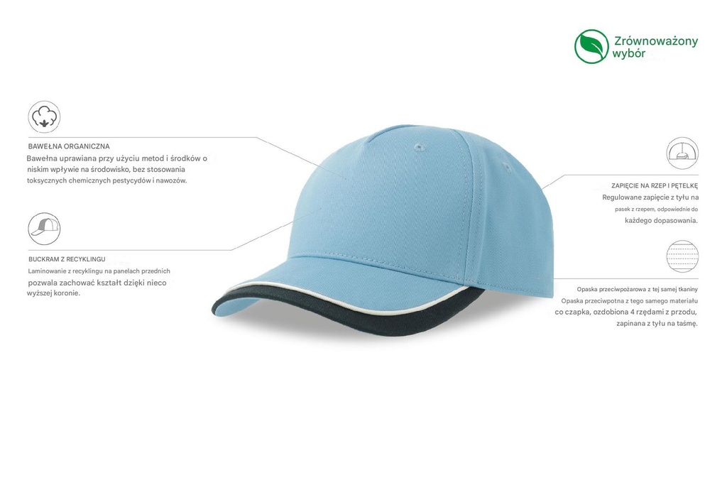 Dziecięca czapka Star-S - Columbia Blue & Navy