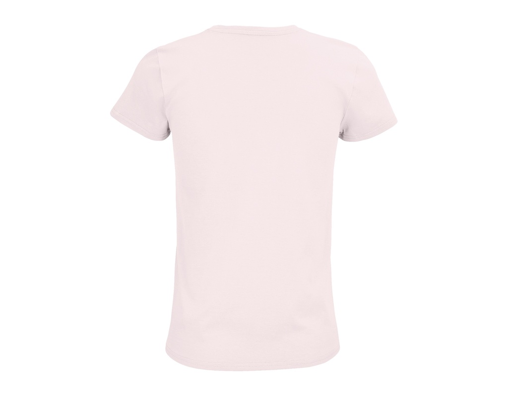 Damski t-shirt bawełniany z okrągłym dekoltem - Pale Pink